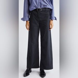 Nili Lotan Megan Wide Leg Twill Pants Carbon Size 6